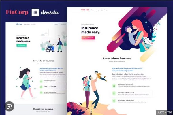 FinCorp - Insurance & Marketing Elementor Template Kit